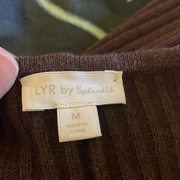 LYR by Splendid Wool Cashmere Blend Romper Ribbed Brown Size Medium - Picture 10 of 12